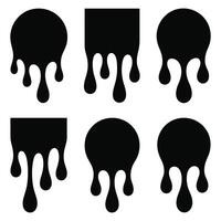 Collection of dripping shapes graphic design elements vector