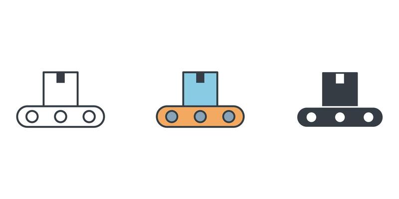 Conveyor Belt symbol isolated on white background