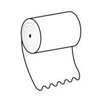 Roll of Paper Outline Illustration. The roll is cylindrical, with concentric circular lines representing the inner layers. vector