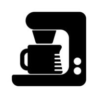 Coffee Maker Silhouette Illustration. The image features a compact coffee machine with a mug placed underneath its spout. vector