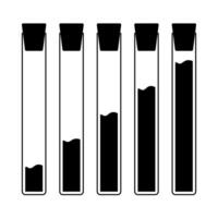 Test Tubes with Different Liquid Levels Illustration. An illustration of five vertical laboratory test tubes arranged in a row. vector