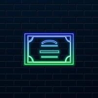Diploma, certificate icon. neon style.Educational illustration element. Signs and symbols can be used for web, logo, mobile app, UI, UX vector