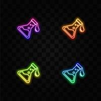 Two color experiment icon from chemistry concept isolated symbol. neon style. Two color experiment icon from chemistry concept vector