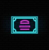 Circle icon filled with certificate line. neon style. vector