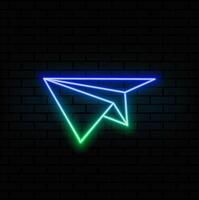 paper plane message. neon style.Paper plane. fighting for a goal. Flat animation paper Icon Animation Alpha Channel vector