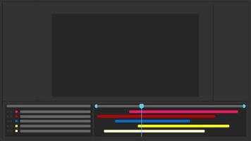 Editing Timeline Animation Flat Interface in Dark Mode 4K video