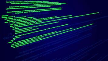 HTML code animation with scrolling effect 4K video