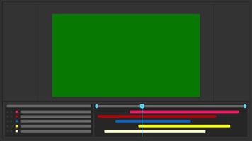Editing Timeline Animation Flat Interface in Dark Mode 4K chroma key video