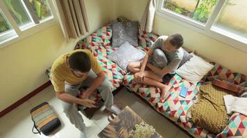 Couple in heated argument at home with visible frustration video