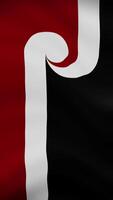 tino rangatiratanga maori acenando bandeira dentro vertical orientação. realista bandeira animação. desatado ciclo fundo. video