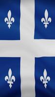 quebec acenando bandeira dentro vertical orientação. realista bandeira animação. desatado ciclo fundo. video