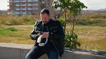 Man Choosing The Right Music To Listen To video