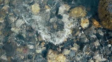 Paceful Movement Of The Creek Water Over The Natural Stones video