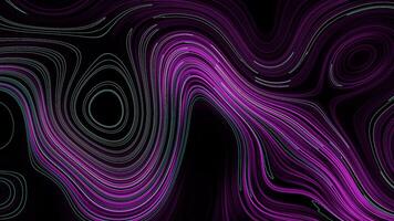 Abstract Digital Art Animation Dynamic Flowing Lines Forming Swirling Patterns with Changing Vibrant Colors on a Black Background video