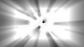 Dynamic grayscale abstract animation with radial beams and amorphous shapes, creating a sense of motion, speed, or tunnel effect in black and white. video