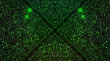 Dynamic Abstract Particle Tunnel Background Green and Gold Particles Flowing into a Central Point, Creating a Futuristic Corridor Effect and Hypnotic Visual Loop video