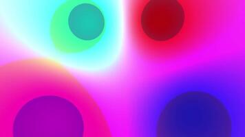 vibrante abstrato fluido animação dinâmico brilhando círculos e gradientes dentro uma psicodélico cor fluxo movimento fundo ciclo video