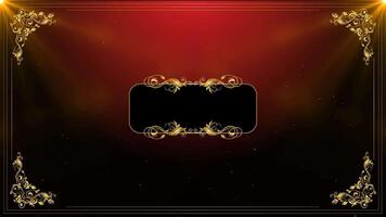 golden frame empty text background video