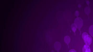 Purple party balloon shapes are moving from the bottom right of a gradient grid abstract background, horizontal composition. Party motion graphic. Loop animation footage for graphic design. video