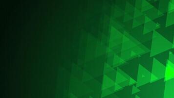 Green triangle shapes are moving from the bottom right of a gradient grid abstract background, horizontal composition. Futuristic motion graphic. Loop animation footage for graphic design. video