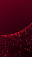 vermelho brilhando círculos partículas às a inferior em uma Sombrio abstrato fundo, vertical composição. trapcode Formato digital partícula. padrão velocidade. ciclo animação cenas para gráfico Projeto. video