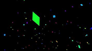 Colorful confetti explosion from bottom left right isolated on a dark background, horizontal composition. Large size. Standard speed. Animation footage for graphic design. video