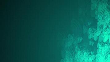 Blue butterfly shapes are moving from the bottom right of a gradient grid abstract background, horizontal composition. Romantic motion graphic. Loop animation footage for graphic design. video