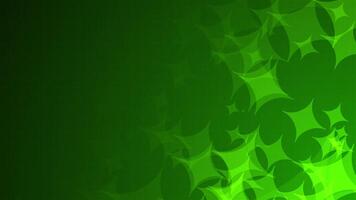 Green starburst four point shapes are moving from the bottom right of a gradient grid abstract background, horizontal composition. Futuristic motion graphic. Loop animation footage for graphic design. video