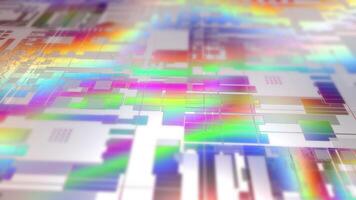 Macro silicon semiconductor wafer with bokeh effect, horizontal composition. Hi-Tech motion graphic. Loop animation footage for graphic design. video