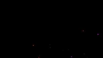 Colorful confetti explosion from top left isolated on a dark background, horizontal composition. Large size. Standard speed. Animation footage for graphic design. video