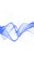 Blue glowing circles particles wave and dust at the center of a white background, bokeh effect, vertical composition. Loop animation footage for graphic design. video