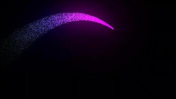 Particles along path trails background animation. Glowing fractal curves and energy wave patterns for a bright digital art 4K animation footage. video