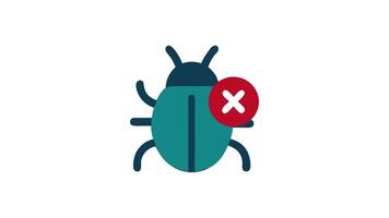 Bug error icon animation. Suitable for bug elimination companies, pest control services, insect repellant products, antibug campaigns, bugthemed designs. video