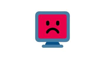 Computer monitor icon suitable for technology designs, software error concepts, IT support visuals, and digital problemsolving. video