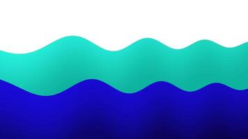 Blue and green wave animation background with smooth looping motion. Abstract minimal design for modern backdrops or visual fillers. video