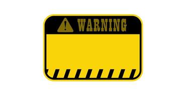 Blank Warning Sign Animation on green screen and white background video