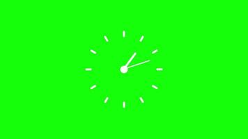 Clock icon animation 24 hours, simple clock icon loop video