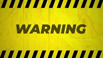 Black Stripped Rectangle on yellow background. Blank Warning Sign. Warning Background with Scratches Texture Background video