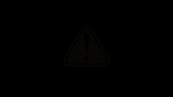 Blinking Warning Sign Animation, Danger Warning Icon Flash Effect Black background and Green Screen video