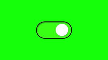 Toggle switch buttons animation isolated on green and white background video