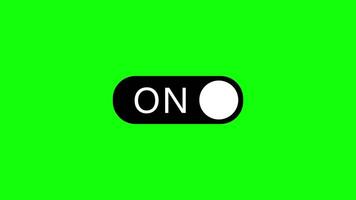 On and Off Toggle switch button green screen and white background video