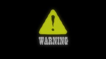 Warning Sign Glitch Animation, Triangle Alert Symbol With Distortion Effect video