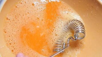 Mix well egg and milk with a whisk video