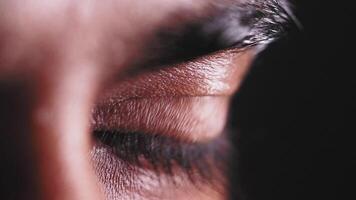 Close-up view of a person's eye capturing intricate details video