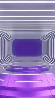 Purple glow luxury podium pedestal product display and portrait background modern gaming 3d technology rendering, amazing for promotion display product video