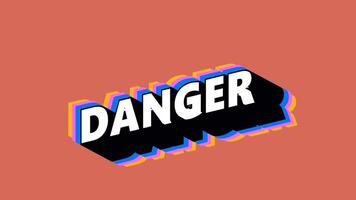 DANGER Text in Graffiti Style with Color-Changing Background video
