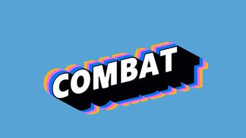 COMBAT Text in Graffiti Style with Color-Changing Background video