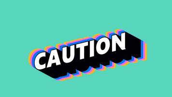 CAUTION Text in Graffiti Style with Color-Changing Background video