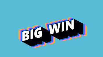 BIG WIN Text in Graffiti Style with Color-Changing Background video