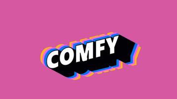 COMFY Text in Graffiti Style with Color-Changing Background video
